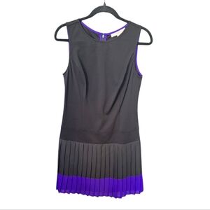 💜 LOFT Sheath Dress Black and Purple Sleeveless Crew Neck Size 6 💜